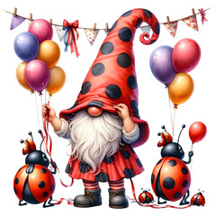 Ladybug Gnome clipart bundle