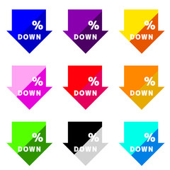 ％DOWN　カラフル2色の幅広矢印　9個セット
