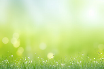 Obraz premium Soft Focus on Spring Meadow Flowers with Gentle Morning Dew. Freshness and New Beginnings