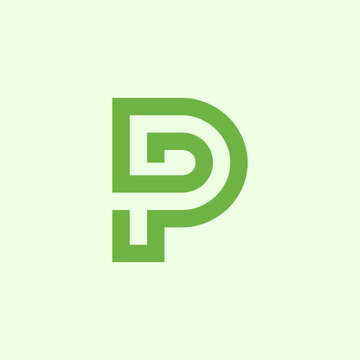 Initial Letter P PD PP DP vector logo design template