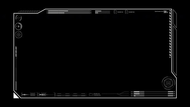 SF風のメーター付きデジタルフレーム アルファチャンネル付きDigital frame with meters in sci-fi style with alpha channel CG