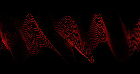  Vector 3d echo audio wavefrom spectrum. Abstract music waves oscillation graph. Futuristic sound wave visualization. vector illustration - obrazy, fototapety, plakaty