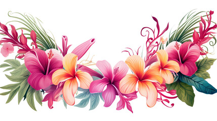 Colorful Leafy border design with flower pattern