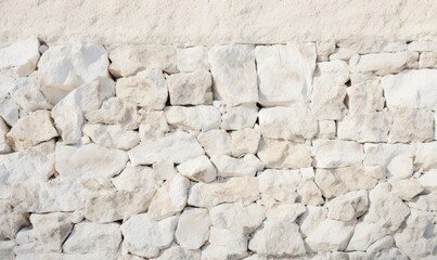 Stone Wall Against White Background