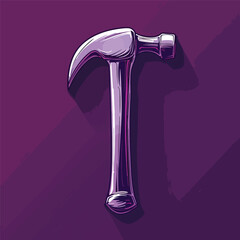Claw hammer tool in cross sign vector.