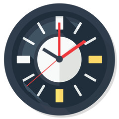 Clock glyph flat vector icon.
