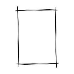 Frame border grunge shape icon, vertical, rectangle decorative doodle element for design in vector illustration