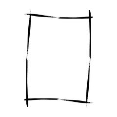 Frame border grunge shape icon, vertical, rectangle decorative doodle element for design in vector illustration