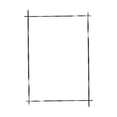 Frame border grunge shape icon, vertical, rectangle decorative doodle element for design in vector illustration