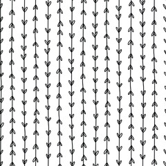 Hand drawn branches seamless pattern. free hand drawing. black and white surface design © ARTvektor