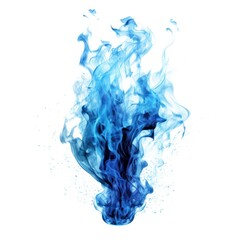 Blue Fire Flames on white background