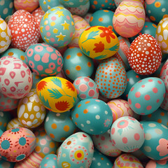 Fototapeta na wymiar Seamless pattern. Colorful Easter eggs