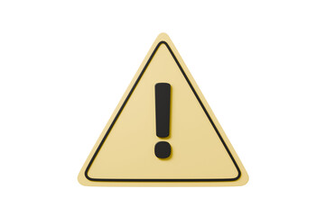 3D yellow triangle warning symbol icon. on isolated blue background. Error alert safety concept. attention, advice help, important, elements. alert. safety security. copy space. 3d render illustration
