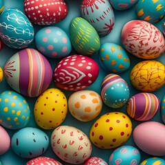 Fototapeta na wymiar Seamless pattern. Colorful Easter eggs