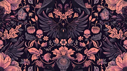 girly halloween theme, intricate details, high quality, seamless pattern