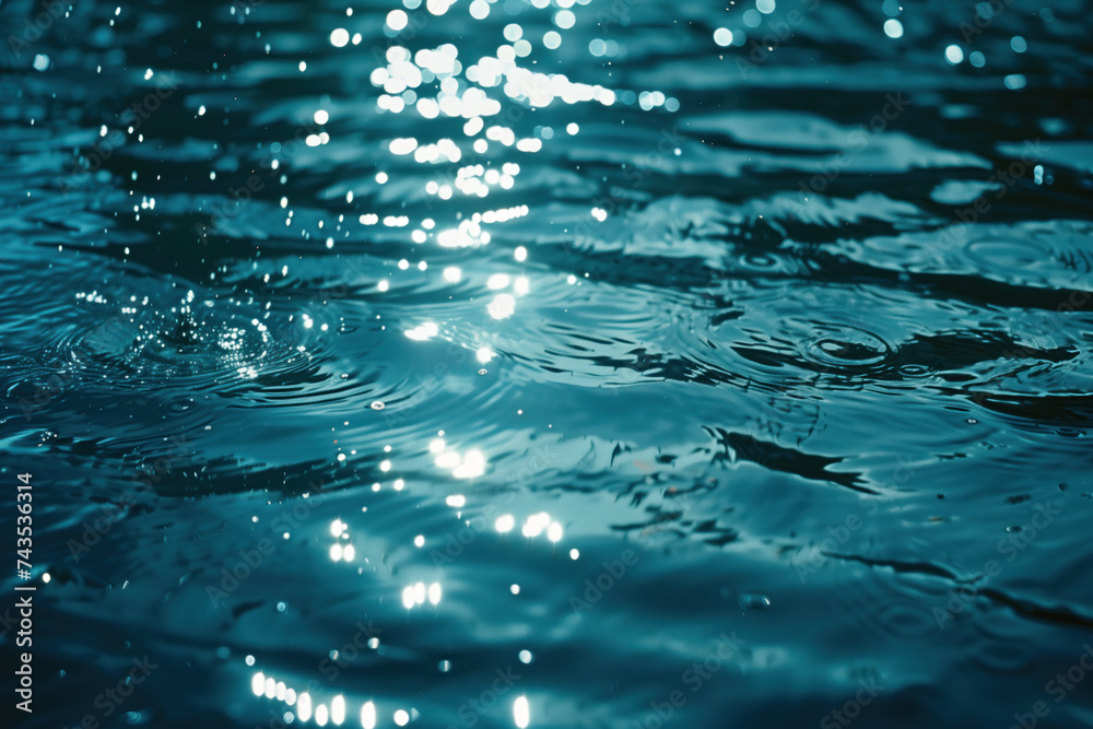 Poster sunlight reflecting on the surface of the water. a slide background for showcasing the importance of