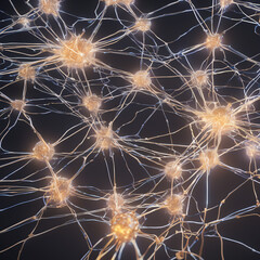 einzelne Neuronen und Synapsen mit ihren Verbindungen