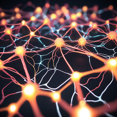 einzelne Neuronen und Synapsen mit ihren Verbindungen