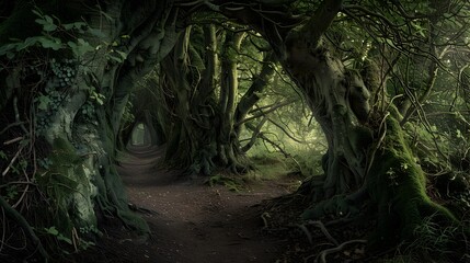 Mossy Path Through a Forest