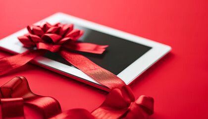 Online gift shopping on tablet - wide format