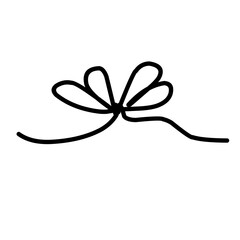 hand drawn simple line bow ribbon