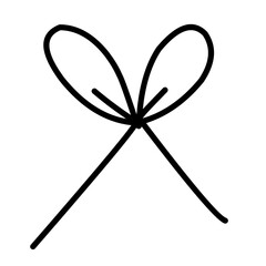 hand drawn simple line bow ribbon