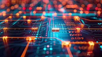 Obraz premium Digital business network. Generative AI