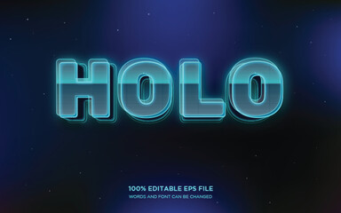 Hologram 3D editable text style effect