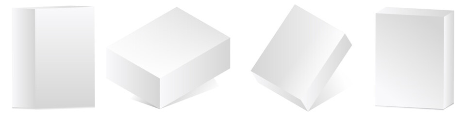 Set of white cardboard boxes. vector