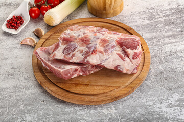 Raw pork ribs for barbecue