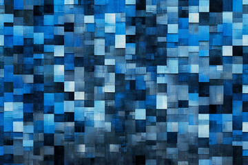 Pixelated mosaic background  texture in blue and grey