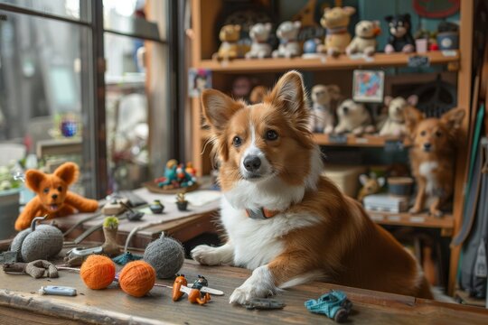 Crafting homemade toys for pets is a creative and loving endeavor by the owner.
