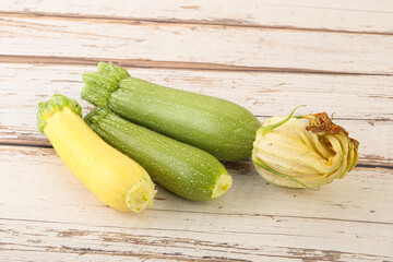 Raw baby organic zucchini heap