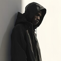 Fototapeta na wymiar Portrait of fashionable black man in jacket