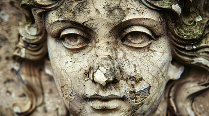 Fototapeta na wymiar The face of antique statue