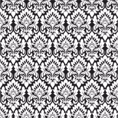 Gardinen Barock Seamless wallpaper pattern, black and wtite. Vintage floral seamless pattern with elegance  flowers for fabric and textile design  © Semiletava Hanna