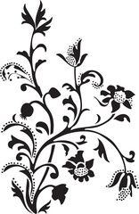 black flower isolated on White background. Vector illustration