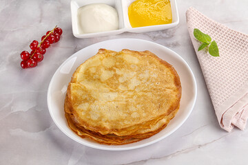 Sweet homemade thick baked pancakes