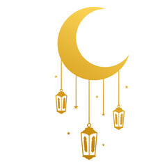 Ramadhan Golden Lantern Moon and Stars