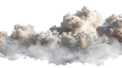 Single cloud in the sky isolated on transparent background