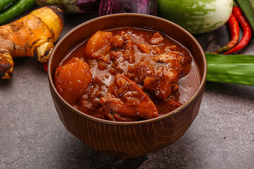 Indian cuisine - spicy chicken vindaloo