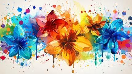 Crédence de cuisine en verre imprimé Papillons en grunge Watercolor painting