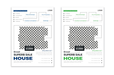 real estate flyer design template, creative simple and clean business real estate leaflet.