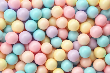 Fototapeta na wymiar Abstract pastel colored background. Soft colors balls and bubble gums. Digital Illustration