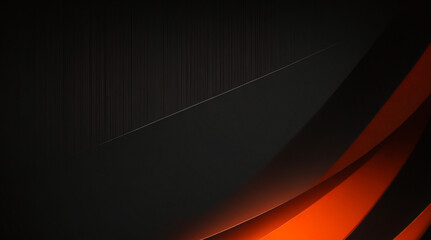 Geometrisches abstraktes breites horizontales Banner mit orangefarbenen und schwarzen Linien und Formen. Farbiger, moderner, sportlicher, heller, futuristischer, horizontaler, abstrakter, breiter. - obrazy, fototapety, plakaty