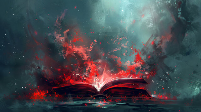 Naklejki Red magic book