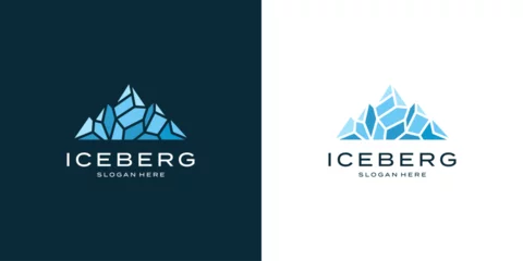Fotobehang Geometric iceberg mountain logo template vector © kiarev