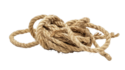Tangled rope isolated on transparent background