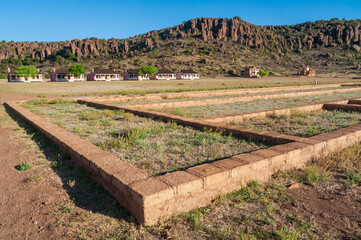 Historic Ruins and Foundations of Buildings at Fort Davis National Historic Site in Texas