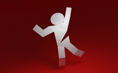 体を切り裂かれた紙人形